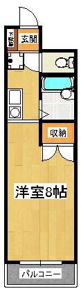 ファースト(1K/1階)の間取り写真