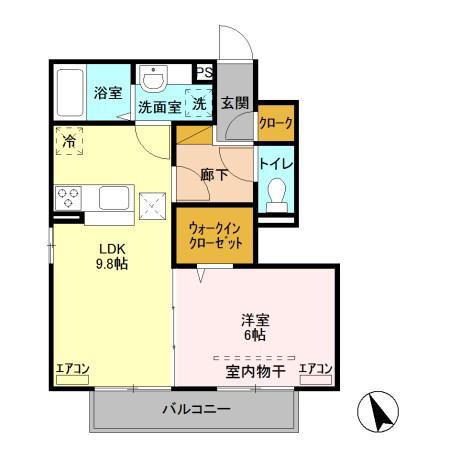 ムーンカーサⅡ(1LDK/1階)の間取り写真