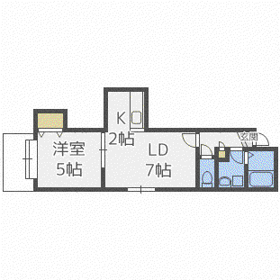 コンフォーティア502(1LDK/3階)の間取り写真
