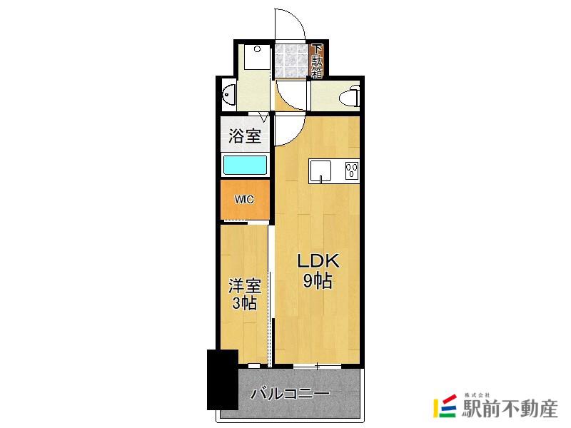 LIFEFIELD二日市駅前(1LDK/12階)の間取り写真