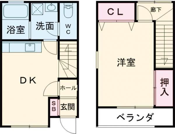 トゥルーハウス玖珂(1DK/1階)の間取り写真