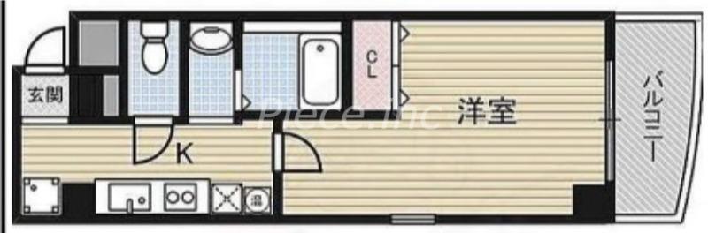ルミエール瓦屋町(1K/11階)の間取り写真