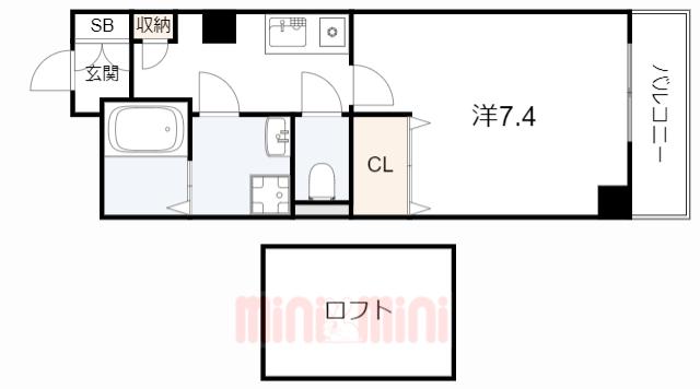 神戸アスタカレッジハイツ(1K/10階)の間取り写真