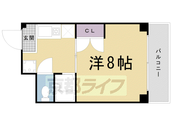 PEACE WELL祇園(1K/4階)の間取り写真