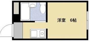 ルネ市岡(1K/4階)の間取り写真