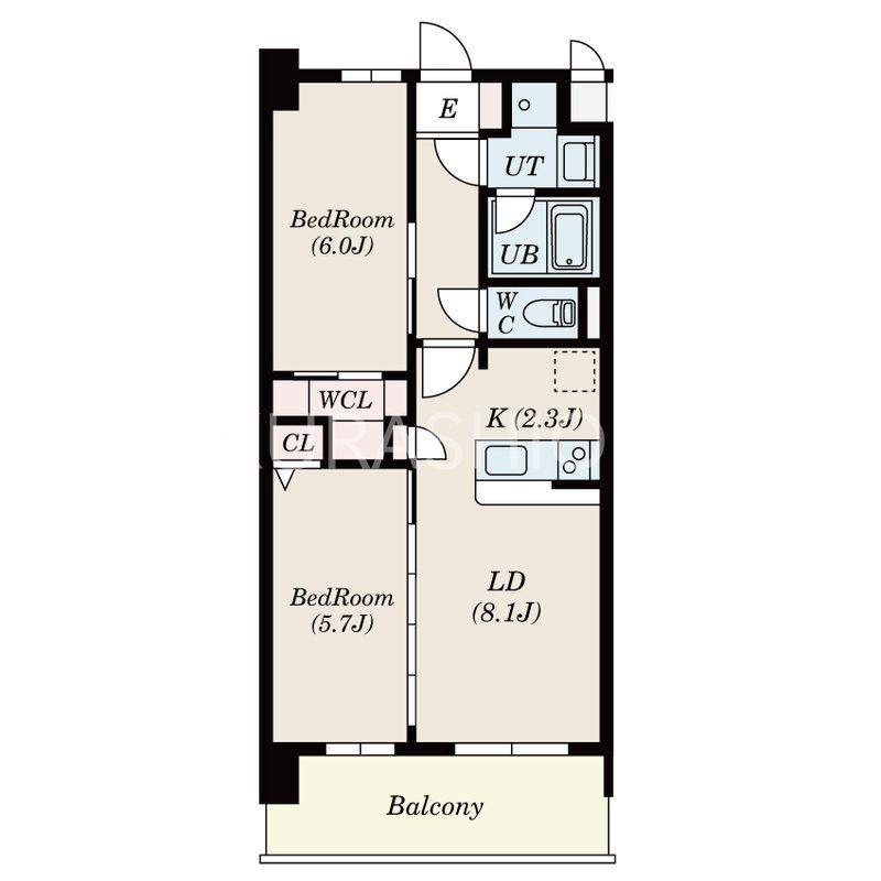 S-RESIDENCE博多駅南AFFORD(2LDK/3階)の間取り写真