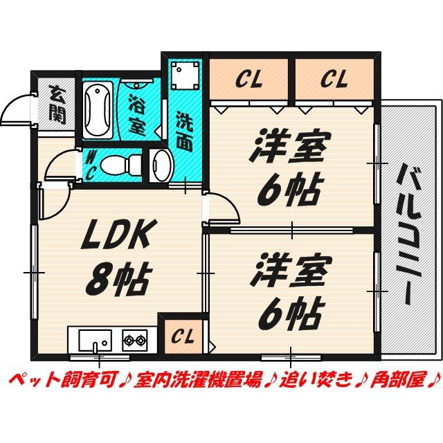 アベニューすみれ(2LDK/1階)の間取り写真
