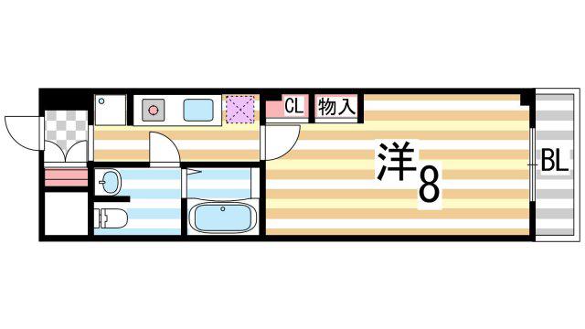 トモミハイム曙(1K/2階)の間取り写真