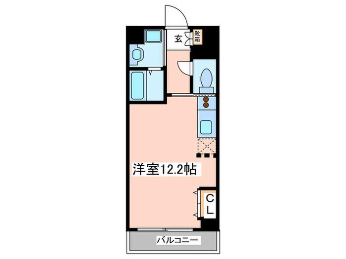 ラ・フォンテーヌ(ワンルーム/2階)の間取り写真