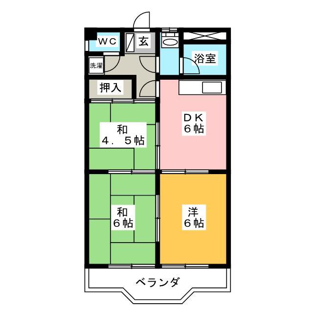 グラッツ アモーレ大垣(3DK/2階)の間取り写真