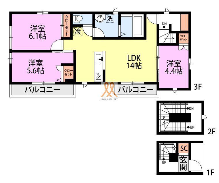 DRIE本八幡(3LDK/1階)の間取り写真