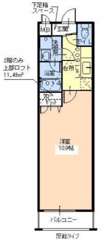 フジパレス津久野2番館(1K/2階)の間取り写真