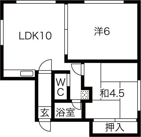 ホワイトレジデンス(2LDK/2階)の間取り写真