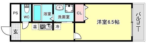 レジデンス鷺洲(1K/7階)の間取り写真