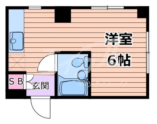 ROCA都島(1K/4階)の間取り写真