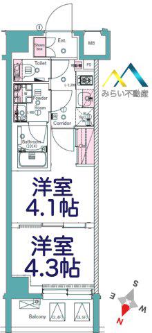 SYFORME SHINKOYASU(2K/3階)の間取り写真