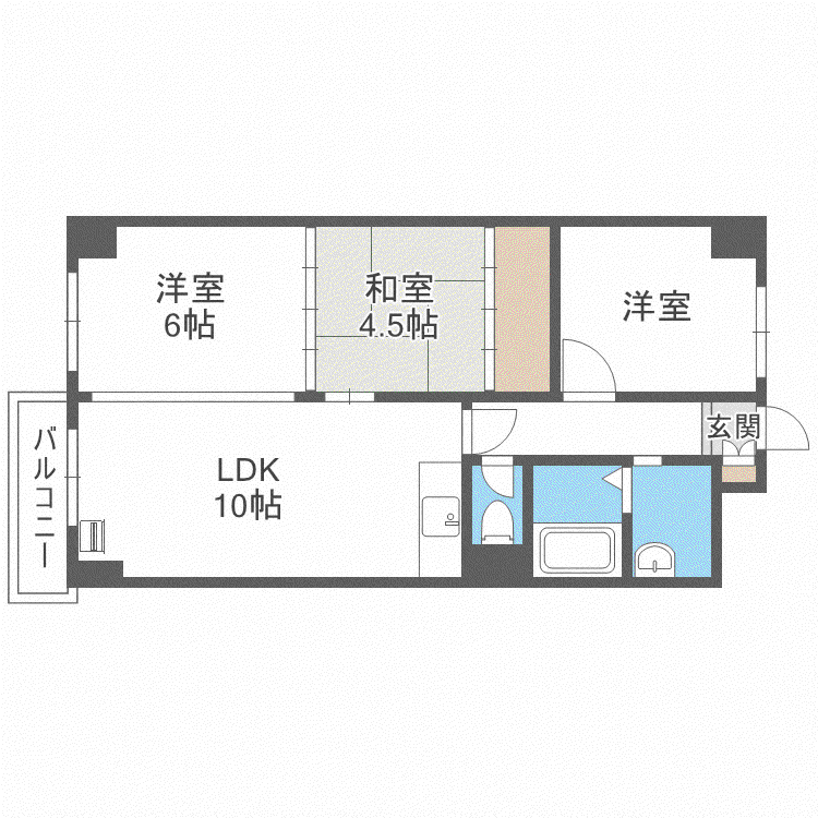 アルファヒル麻生(3LDK/8階)の間取り写真
