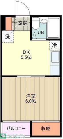 マンション・ミヤコ(1DK/2階)の間取り写真