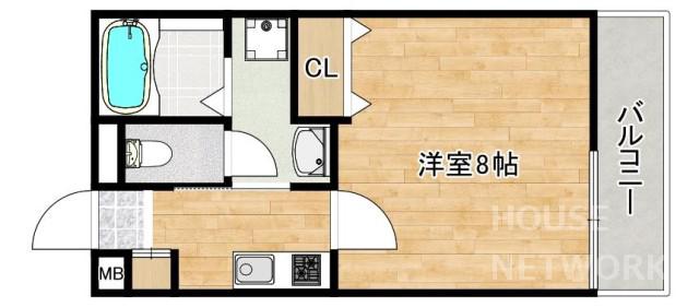 REGULUS京町(1K/2階)の間取り写真