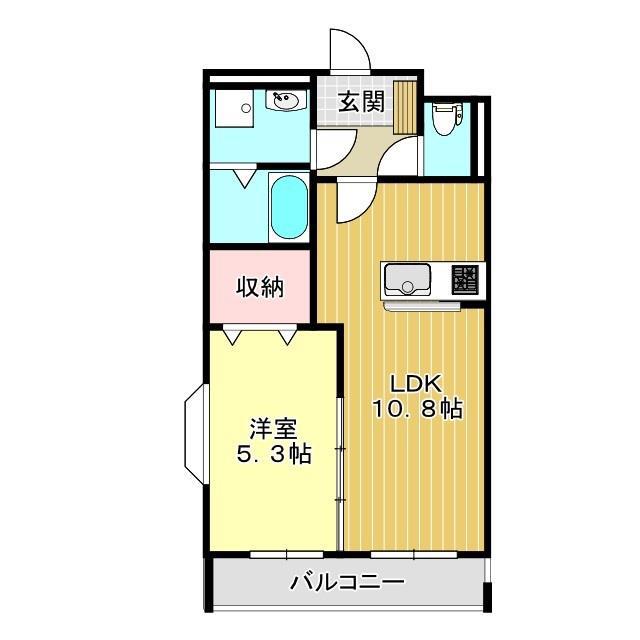 JR東海道本線 沼津駅 徒歩34分 3階建 築22年(1LDK/1階)の間取り写真