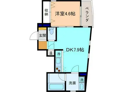 ロイヤルドゥーエ(1DK/2階)の間取り写真