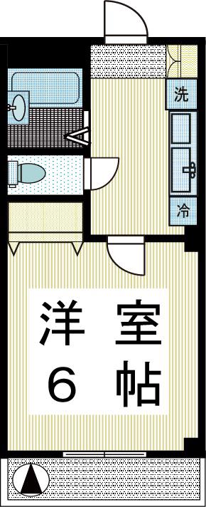ハイツマルタカII(1K/2階)の間取り写真