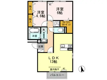 エミネンスA 205(2LDK/2階)の間取り写真