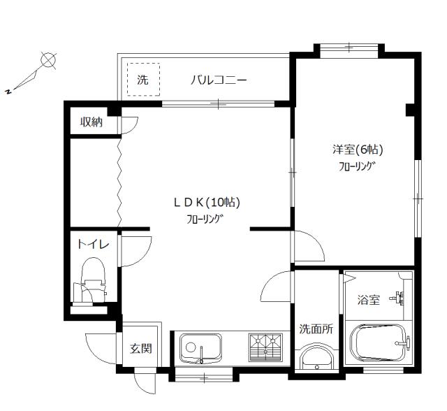 メゾンド松下(1LDK/3階)の間取り写真