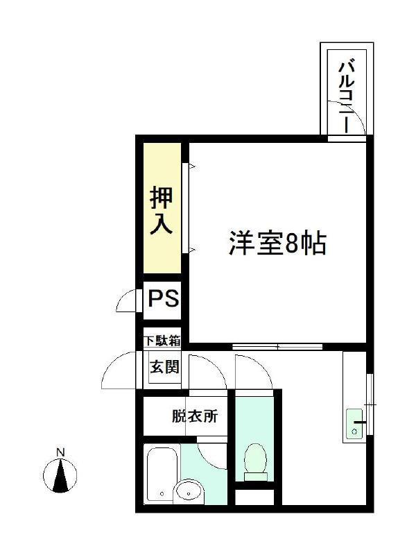 新宿マンション(1K/3階)の間取り写真