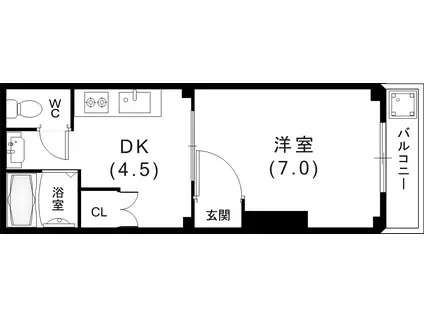 ストーク上沢(1DK/2階)の間取り写真
