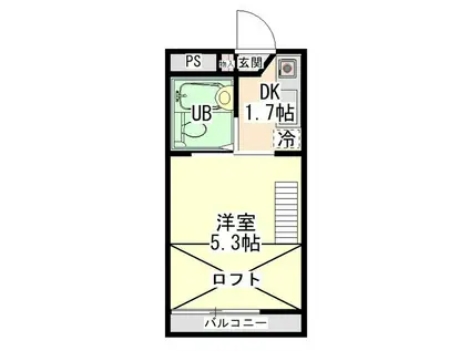 プルミエール稲城(ワンルーム/2階)の間取り写真