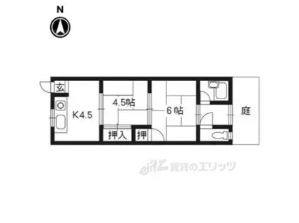 桂の宮荘(2DK/1階)の間取り写真