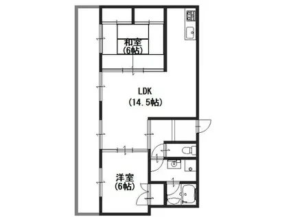 スクエアメゾン姫路城前(2LDK/4階)の間取り写真