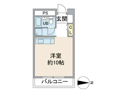 ザ・ヒルズ1(ワンルーム/3階)の間取り写真
