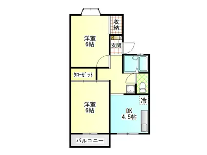 マンハイム笹野 C(2DK/2階)の間取り写真