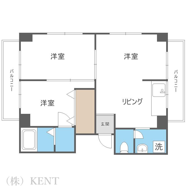 コーポサザン(2LDK/2階)の間取り写真