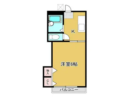 メゾン海南(1K/2階)の間取り写真