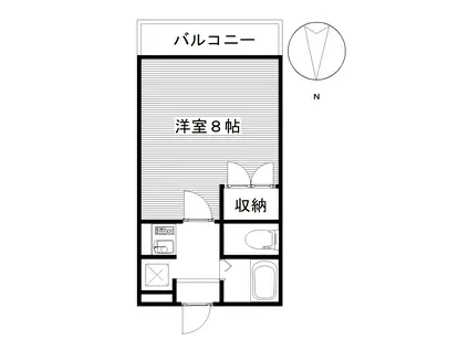 エクセルハイムA.B(1K/2階)の間取り写真