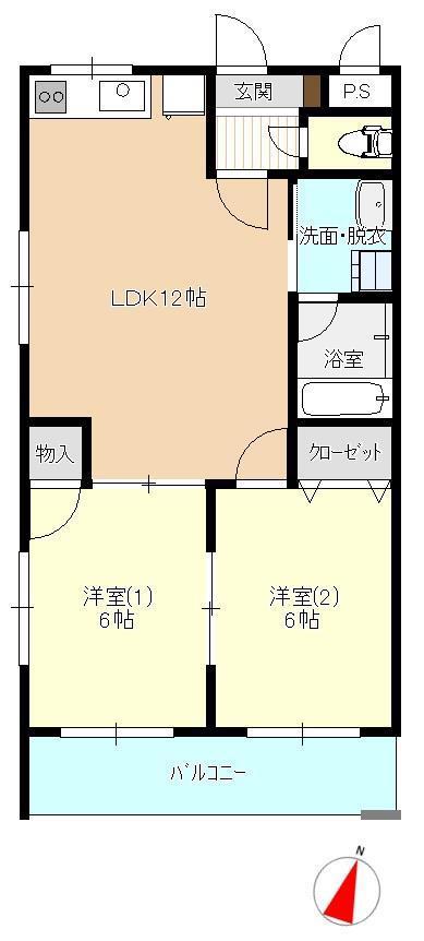 エミネンス(2LDK/4階)の間取り写真