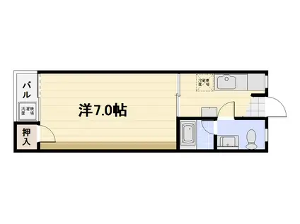 グランメゾンII(1K/4階)の間取り写真