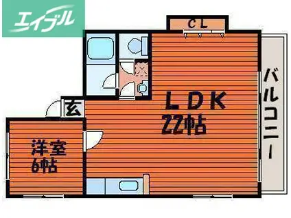 ファーレンハイトII(1LDK/2階)の間取り写真