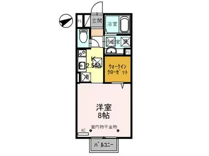 オーブ フチュール(1K/1階)の間取り写真