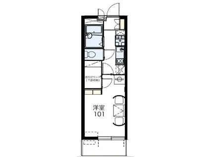 レオパレスエスタIV(1K/4階)の間取り写真