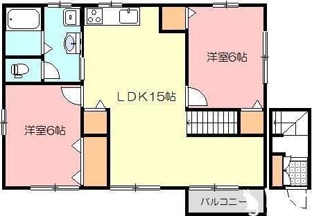 サンテスタ(2LDK/2階)の間取り写真