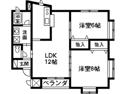 エソールA(2LDK/1階)の間取り写真