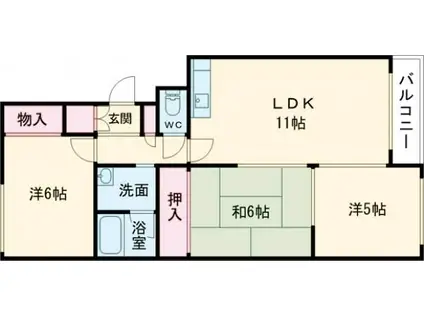 ハイグレード新札幌(3LDK/2階)の間取り写真