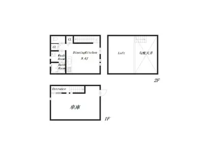 GARAGE HOUSE LIBERTY(1K/1階)の間取り写真