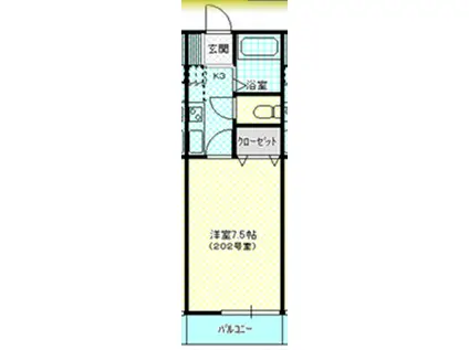 メゾン・ド・K(1K/2階)の間取り写真