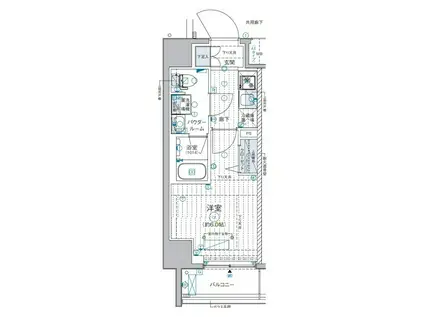 ジェノヴィア西横浜(1K/9階)の間取り写真