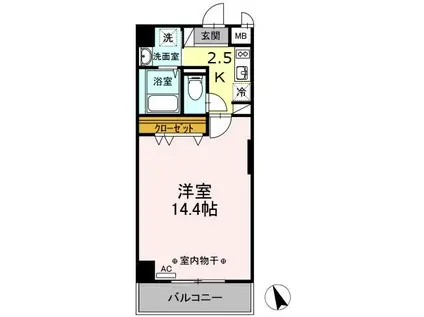 グリーンハイツ北口(1K/2階)の間取り写真